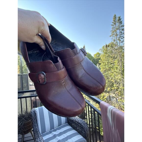 Dansko clogs leather upper button and strap detail Dark Brown size 40 - Picture 16 of 16